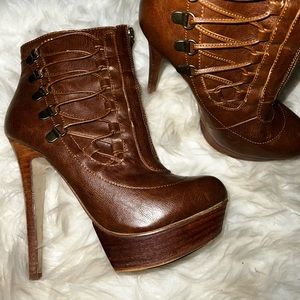 Brown ankle booties